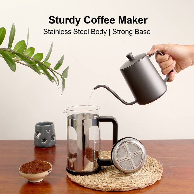Budan Stainless Steel French Press - Something's Brewing