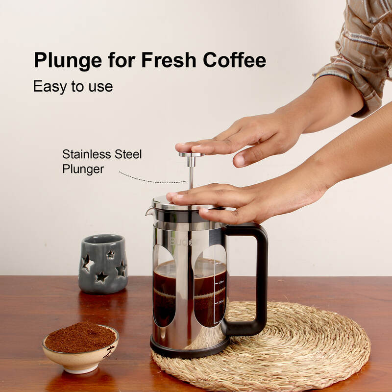 Budan Stainless Steel French Press - Something's Brewing