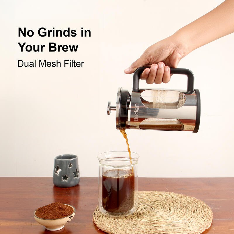 Budan Stainless Steel French Press - Something's Brewing