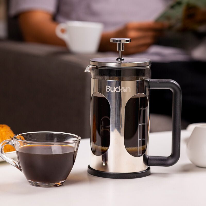 Budan Stainless Steel French Press - Something's Brewing