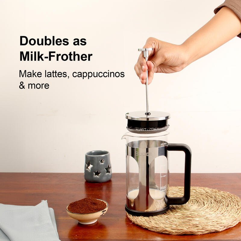 Budan Stainless Steel French Press - Something's Brewing