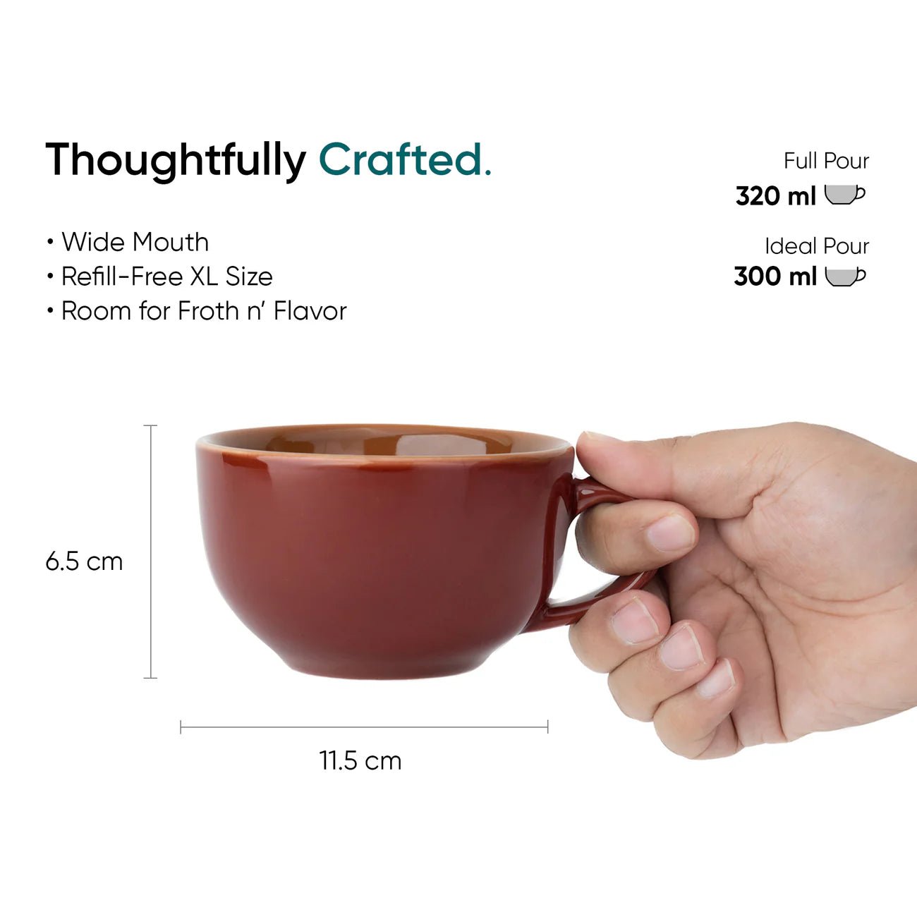 Burgundy Cappuccino Mug 320 ml | XL Cuppa - Something's Brewing