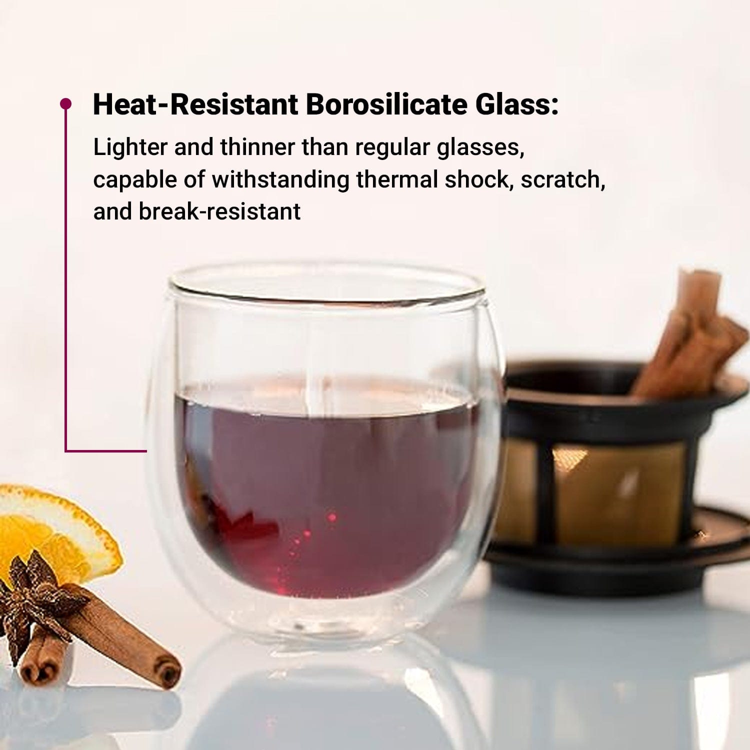 Finum Double Walled Glass - Reusable Filter - Something's Brewing