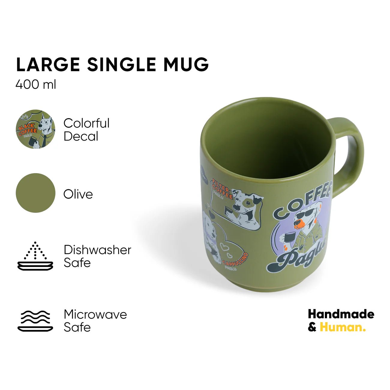 Green Coffee Paglu Mug | 400 ml - Something's Brewing