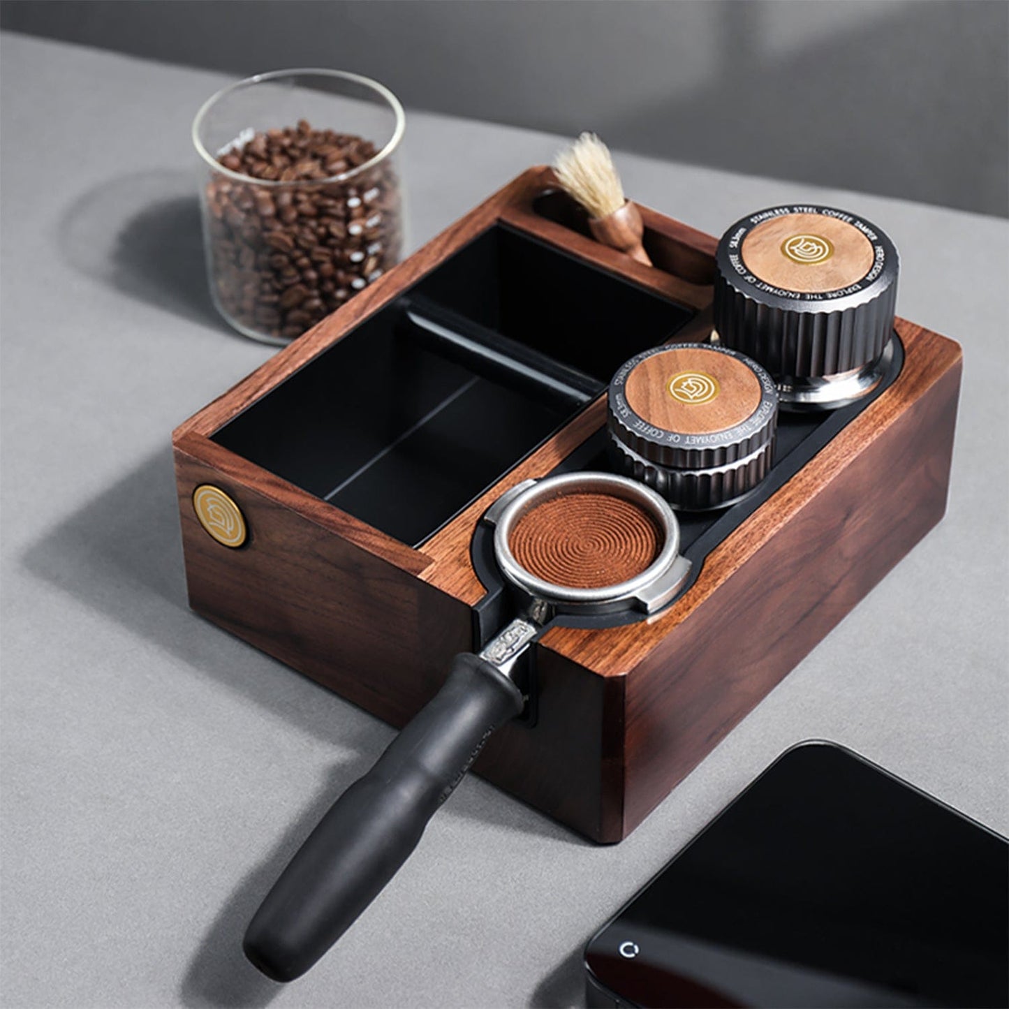 ZeroHero Manual Brewing Walnut Kock Box | Wood + Metal + Rubber | 58mm/51mm