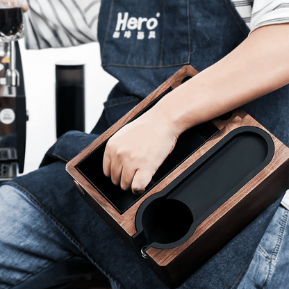 ZeroHero Manual Brewing Walnut Kock Box | Wood + Metal + Rubber | 58mm/51mm