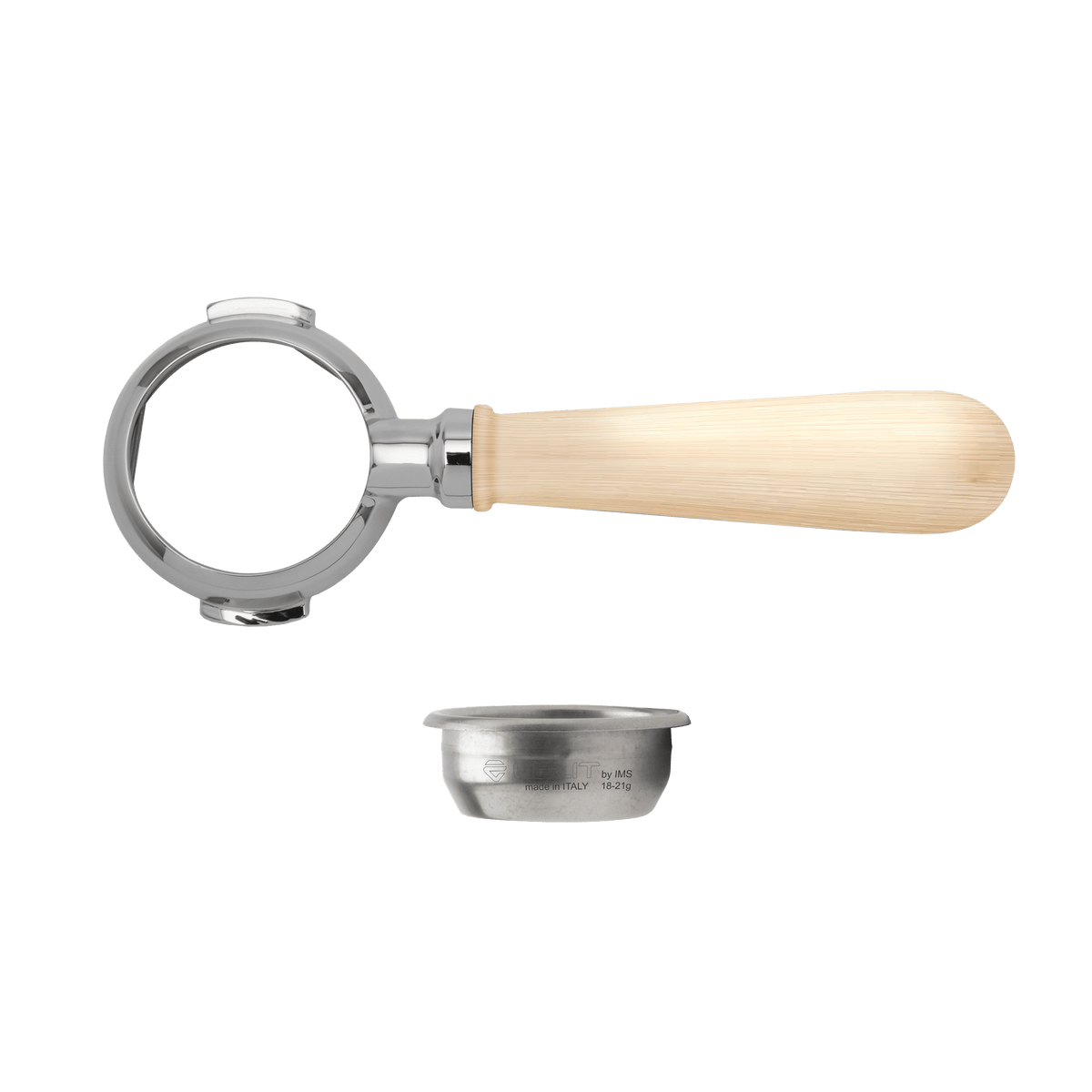 LELIT58 Bottomless Filterholder Maple Wood - Something's Brewing