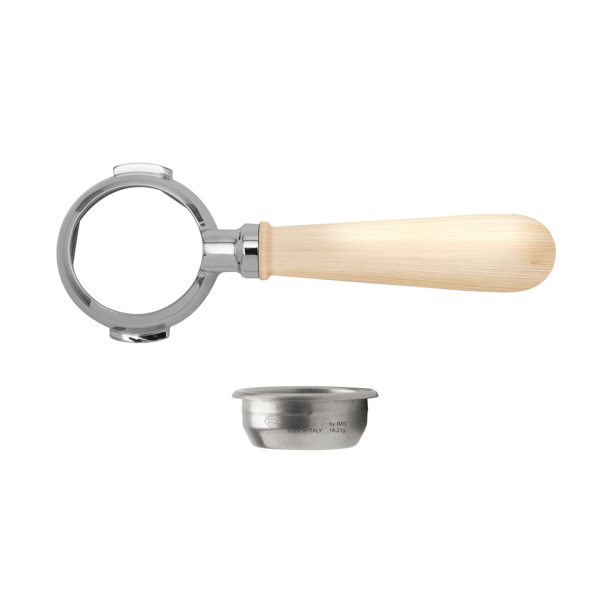 LELIT58 Bottomless Filterholder Maple Wood - Something's Brewing