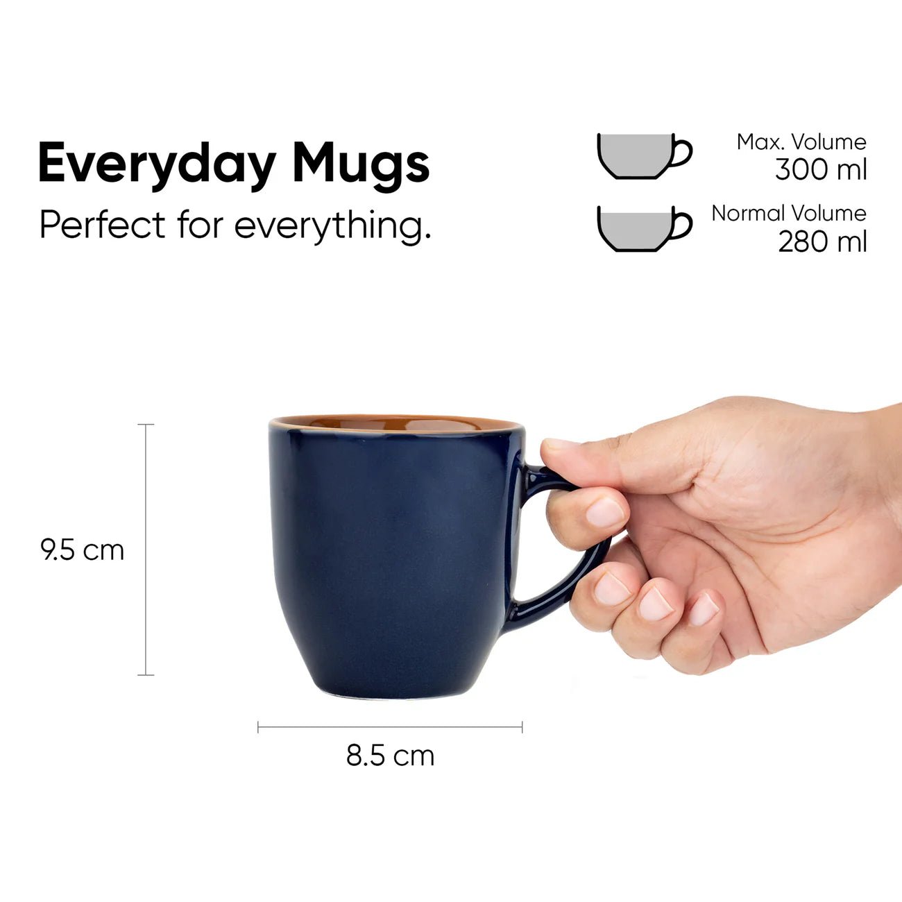 Midnight Blue Cappuccino Mug, 320ml | XL Cuppa - Something's Brewing
