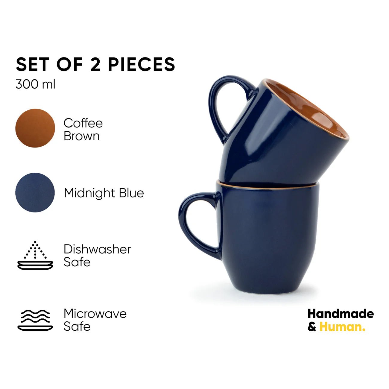 Midnight Blue Cappuccino Mug MB | 250ml Barista Cup - Something's Brewing