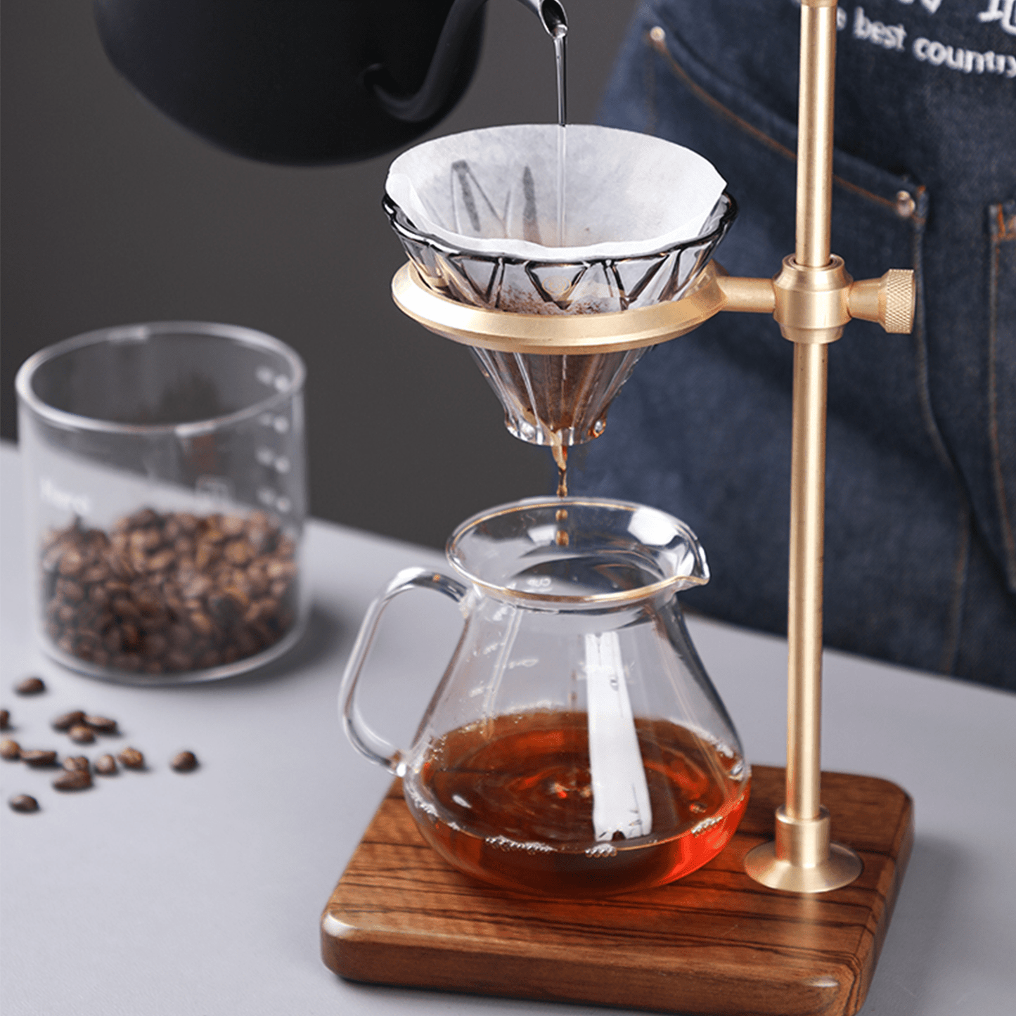 ZeroHero Manual Brewing Walnut-Base Dripper Stand for Pour Over Support