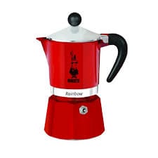 Bialetti Manual Brewing Red Bialetti Rainbow 3 Cups- Perfect Gift for Coffee Lovers