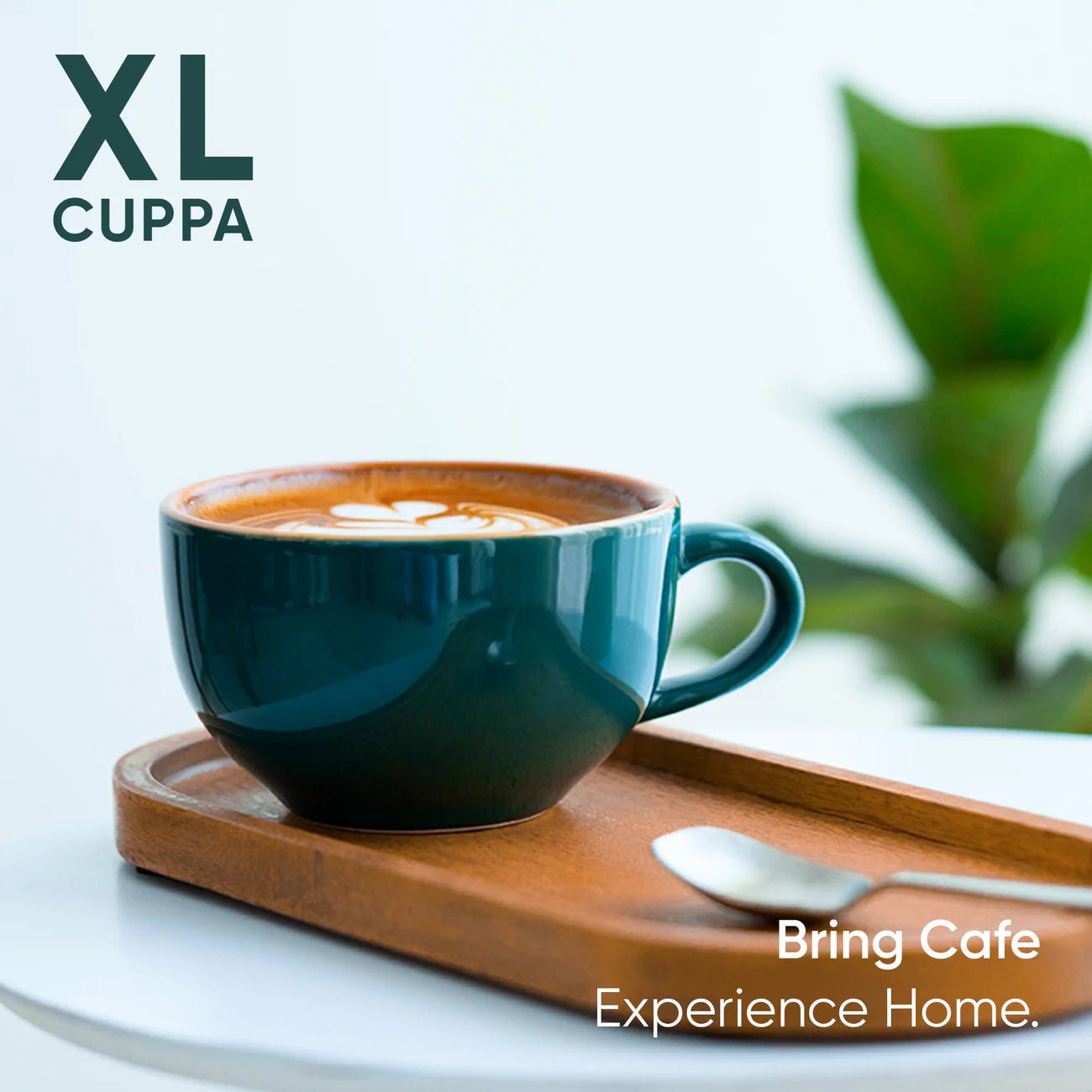 Teal Cappuccino Mug, 320ml | XL Cuppa - Something's Brewing