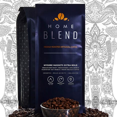 Home Blend Roaster 1 Kg Home Blend Whole Bean | Mysore Nuggets Extra Bold (Light Roast) | Pack of 250g