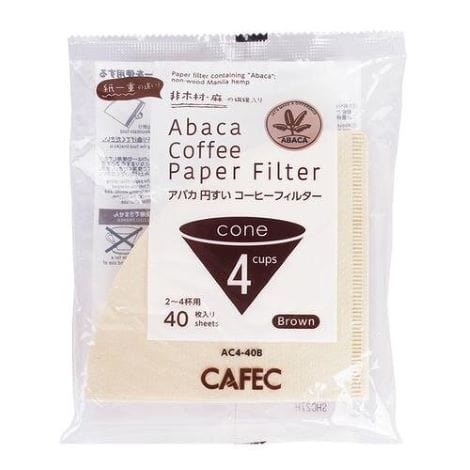 Cafec Filters 2-4 Cup Abaca cone-shaped paper filter (brown)