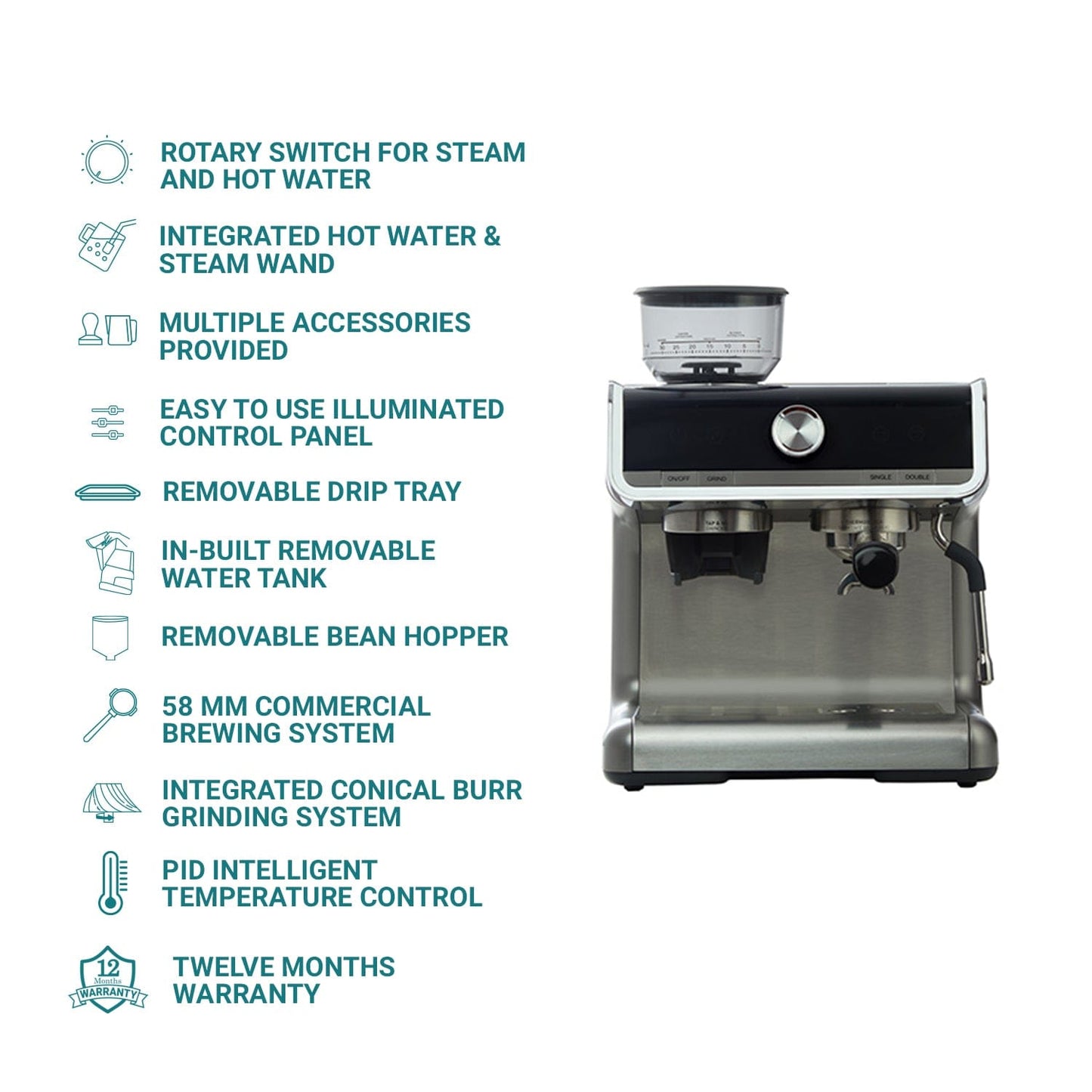 Budan Budan Espresso Machine with In Built Grinder | Best Coffee Machine