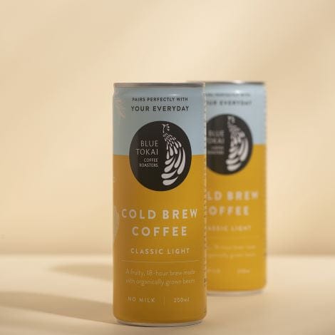 Blue Tokai Coffee Roasters Cold brew cans 250ml each / Pack of 2 Blue Tokai Classic Light Cold Brew Cans (pack of 2 and 6)