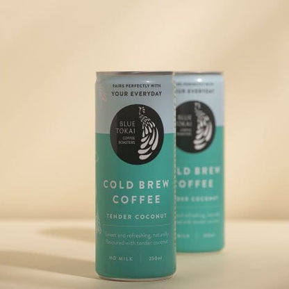 Blue Tokai Coffee Roasters Cold brew cans 250ml of each / Pack of 2 Blue tokai Tender Coconut Cold Brew Cans (pack of 2 and 6)