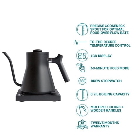 Fellow Fellow Stagg [X] Pour-Over Dripper Set with Fellow Stagg EKG, Temperature Control Electric Kettle, 900 ml