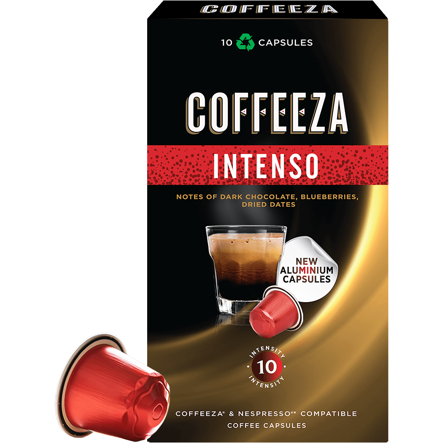 Coffeeza Coffee capsules Coffeeza Intenso Aluminum Coffee Capsules-Nespresso Compatible Coffee Pods