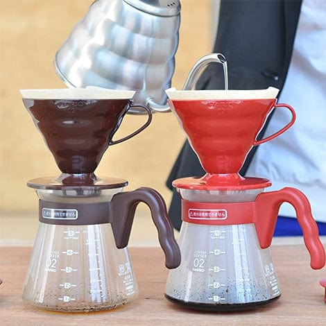 Hario Hario V60 Coffee Server 02 Set, Manual Brewer with Server, 700ml - Brown