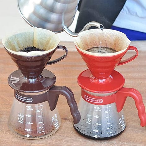 Hario Hario V60 Coffee Server 02 Set, Manual Brewer with Server, 700ml - Brown