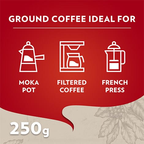 Lavazza Ground coffee 250gms / Espresso Lavazza Qualita Rossa- 250g Tin