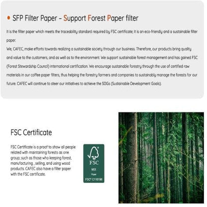 Kafeido Filters SFP (Support Forest Paper) Filter Paper with FSC certificate-100sheets
