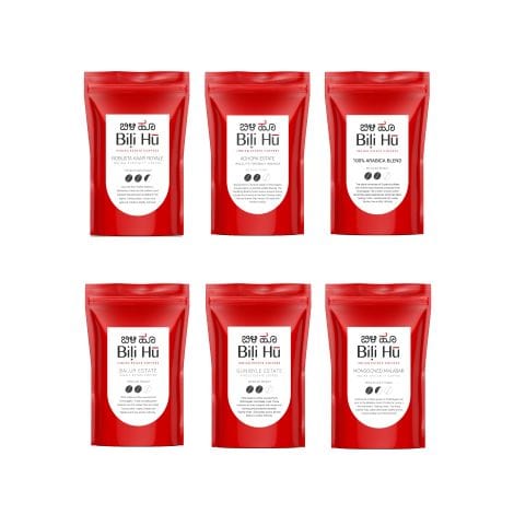 Bili Hu roaster 75 Grams(6 pack) Bili Hu - Trail packs - 6 pack of coffee ( 75gms each )