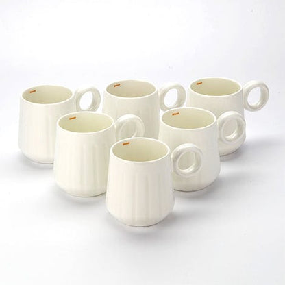 Shaze Accessories Coffee Mug- White (Set of 6)
