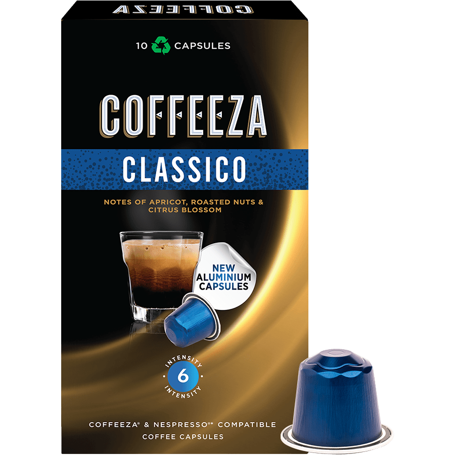 Classico Aluminum Coffee Capsules | Nespresso Compatible Coffee Pods | Coffeeza - Something's Brewing