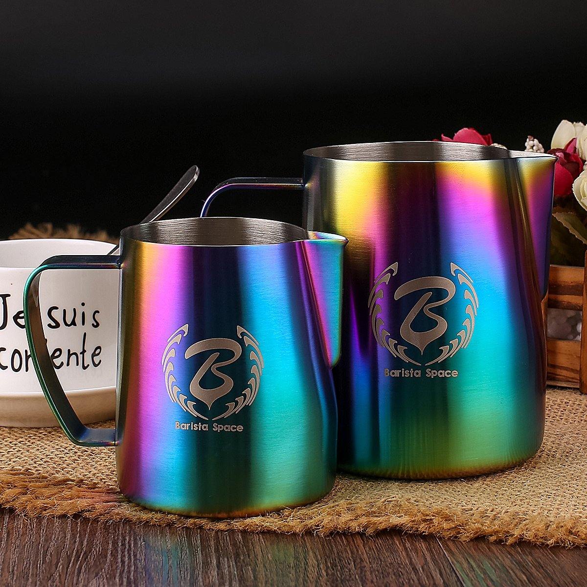 Milk Steaming Pitcher Sandy Rainbow Color | Barista Space - Something's Brewing