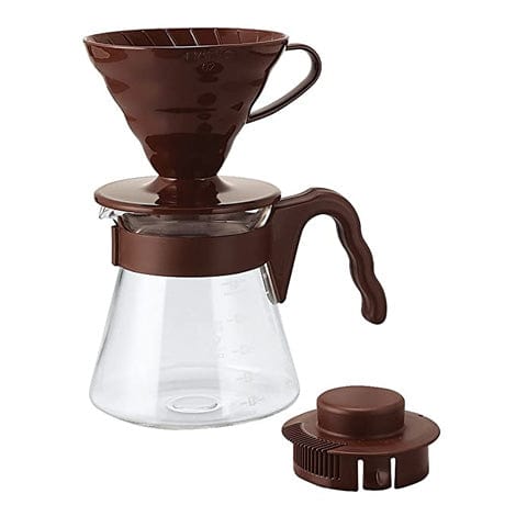 V60 Coffee Server 02 Set, Manual Brewer with Server, 700ml | Brown - Something's Brewing