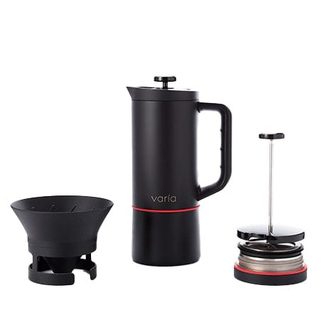 Varia Manual Brewing Varia Multi Brewer, French Press, Moka pot, Dripper and Kettle, Black- Perfect Gift for Coffee Lovers